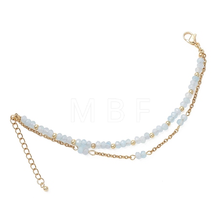 Adjustable Natural Malaysia Jade & 304 Stainless Steel Multi-strand Bracelets BJEW-JB13035-04-1