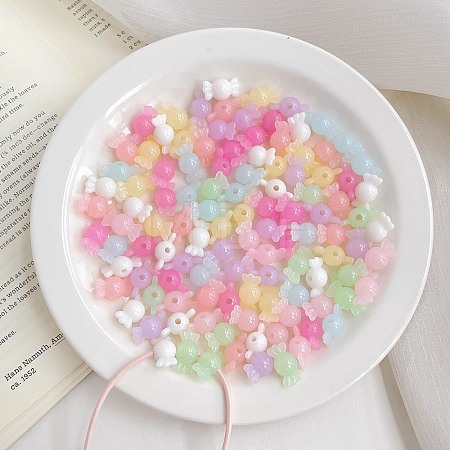 Opaque Acrylic Beads OACR-H038-38-1