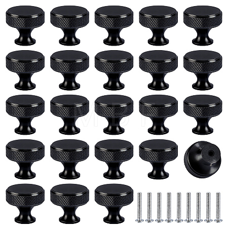 30Sets Flat Round Aluminium Alloy Drawer Pull Handles AJEW-AR0005-73-1