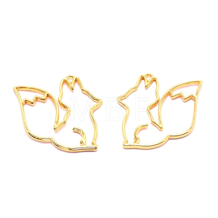 Hollow Alloy Open Back Bezel Pendants PALLOY-WH0080-34G-RS-1