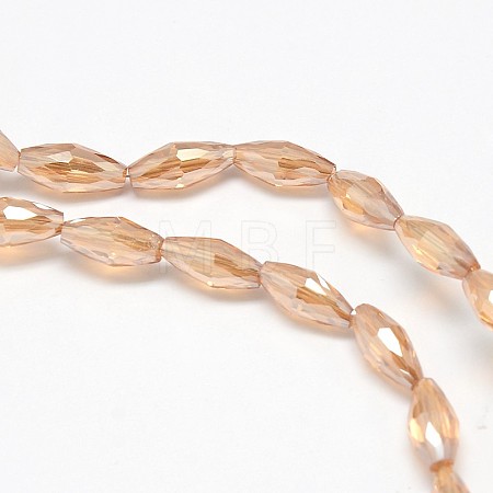 Electroplate Crystal Glass Rice Beads Strands EGLA-F042-A02-1