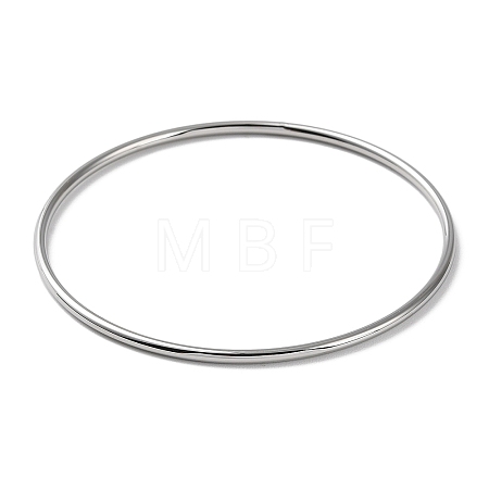 Non-Tarnish 304 Stainless Steel Simple Plain Bangle for Women High Polished BJEW-F461-01I-P-1