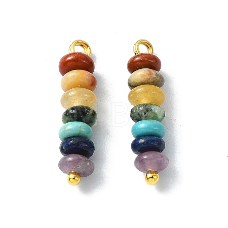 7 Chakra Gemstone Beaded Pendants PALLOY-JF02527-02-1