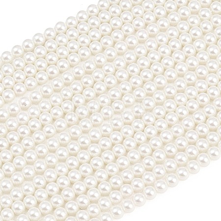 Eco-Friendly Dyed Glass Pearl Round Bead Strands X-HY-A002-6mm-RB001-1