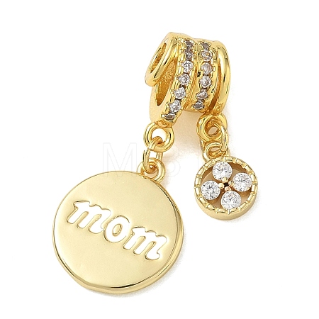 Mother's Day Brass Micro Pave Clear Cubic Zirconia Pendants CU-CBA4231-09B-G-1