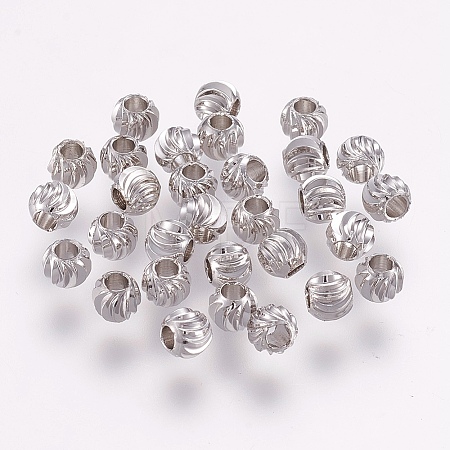 Brass Spacer Beads X-KK-G312-01P-5mm-P-1