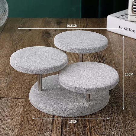 Three-Tier Velvet Jewelry Display Risers PW-WG90543-04-1