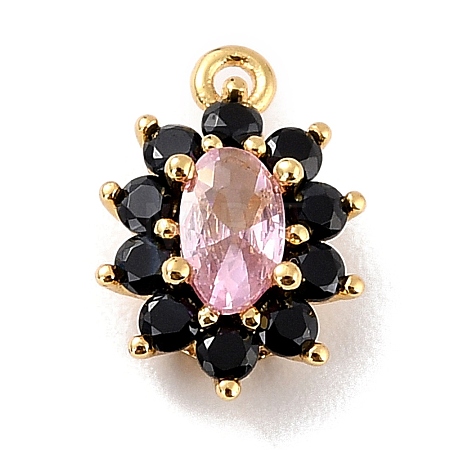 Eco-Friendly Brass Micro Pave Cubic Zirconia Charms ZIRC-C027-12G-06-RS-1