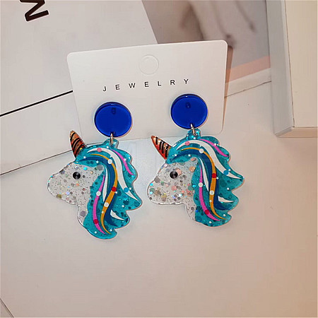 Cute Cartoon Acrylic Dangle Stud Earrings FS-WGDF618-04-1