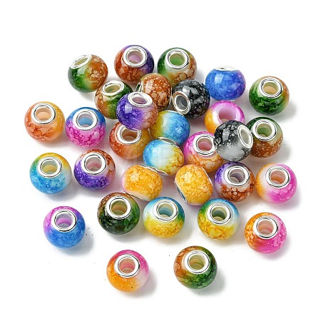 Two Tone Glass European Beads GPDL-K003-01-1