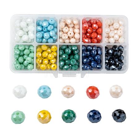 Electroplate Glass Beads Strands EGLA-JP0002-01F-8mm-1