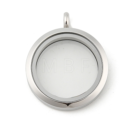304 Stainless Steel Floating Locket Pendants STAS-E443-41P-02-1