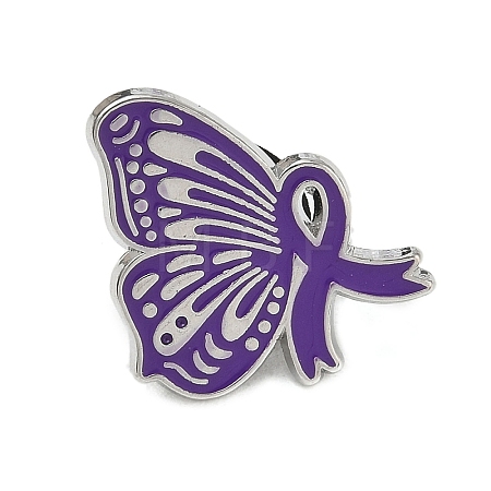 Butterfly & Awareness Ribbon Enamel Pins AL-CBA5093-03C-1