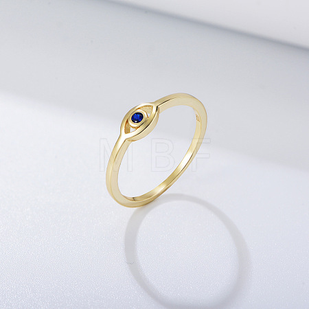 Evil Eye 925 Sterling Silver Micro Pave Cubic Zirconia Finger Rings for Women FS-WG42376-07-1