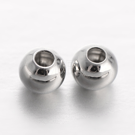 Round Brass Spacer Beads KK-L129-37P-1
