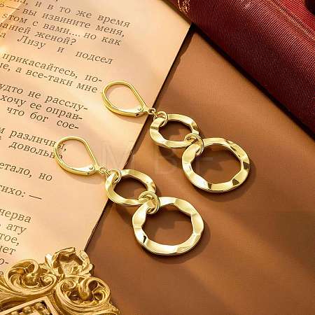 Brass Leverback Earrings for Women WG58E1E-01-1