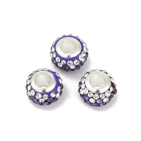 Alloy Rhinestone Clay Pave Beads ALRI-D300-02S-03-1