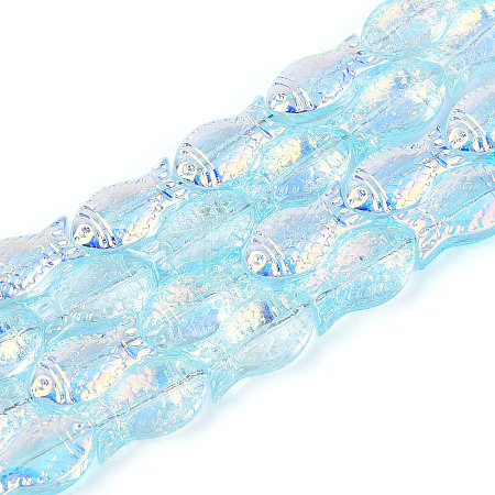 Transparency Electroplate Glass Beads Strands GLAA-T023-40A-03-1