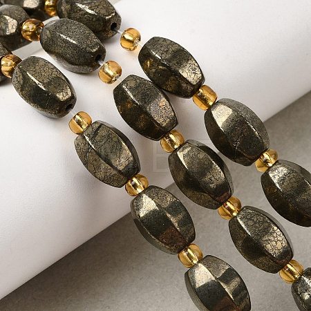 Natural Pyrite Beads Strands G-Z131-E01-01-1