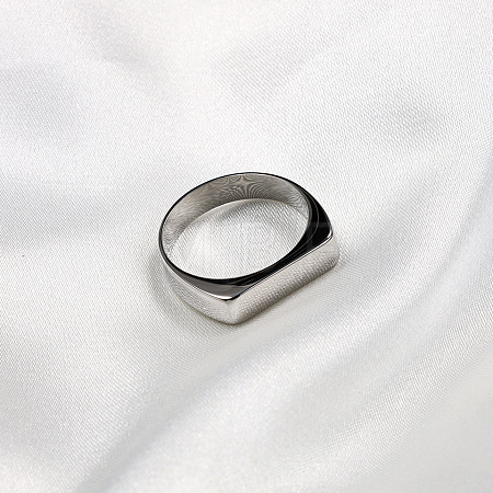 Rectangle 304 Stainless Steel Finger Rings for Men FS-WGDBD74-07-1