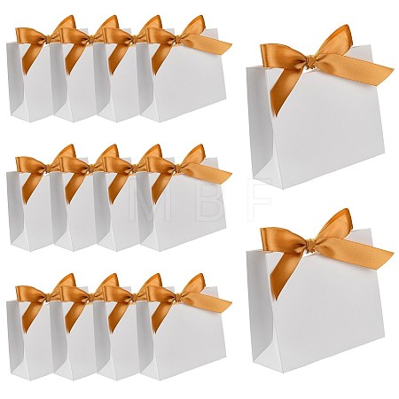 White Cardboard Paper Wedding Candy Boxes with Ribbon CON-FZC0002-002A-1