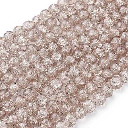 8MM Tan Round Crackle Glass Beads Strands for Jewelry Making X-CCG-Q001-8mm-07-1