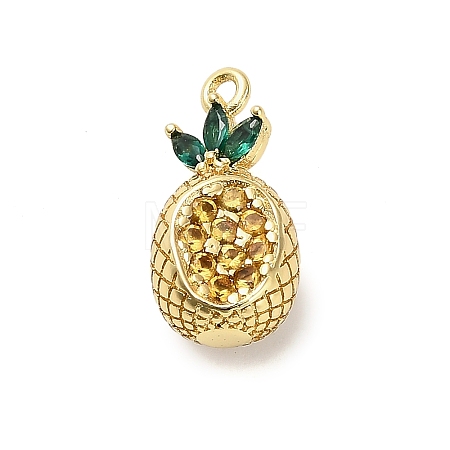Brass Micro Pave Cubic Zirconia Pendants KK-L229-001G-04-1