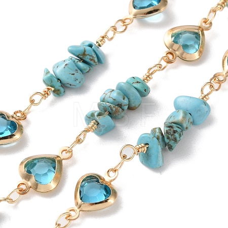 Handmade Brass Glass Square Link Chains CHC-F019-11G-04-1