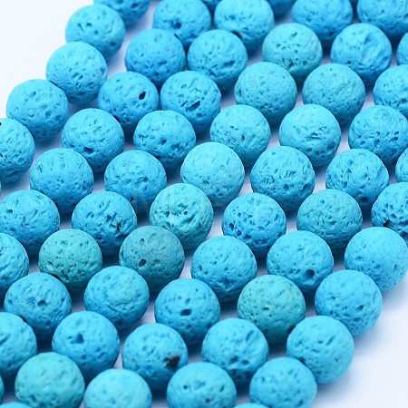Natural Lava Rock Beads Strands G-F531-6mm-G04-1