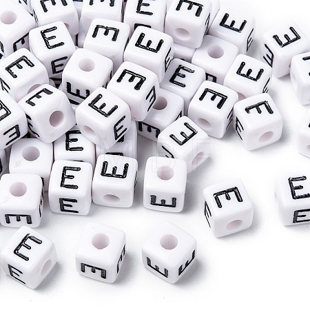 Letter Acrylic European Large Hole Beads X-OPDL-R050-10mm-E-1
