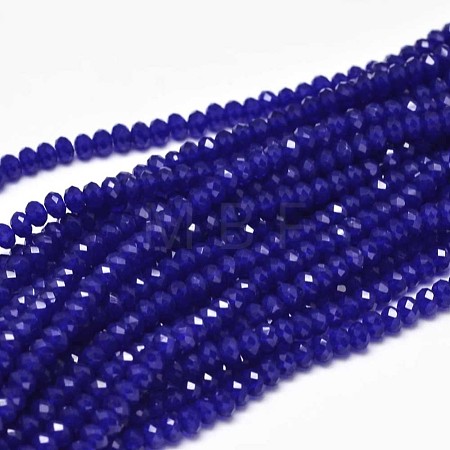 Faceted Rondelle Glass Beads Strands X-GLAA-I033-3mm-01-1
