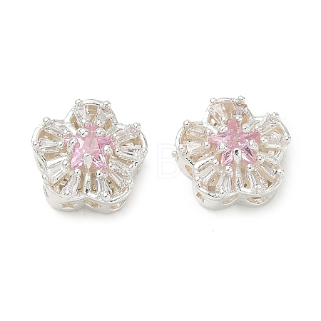 Brass Micro Pave Cubic Zirconia Beads CU-CBA3F77-08S-02-1
