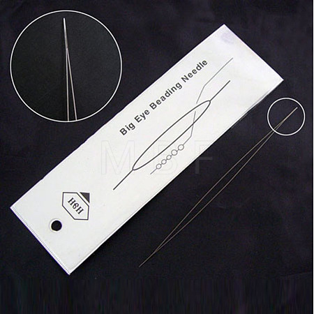 Iron Big Eye Beading Needles X-ES001Y-01-1-1