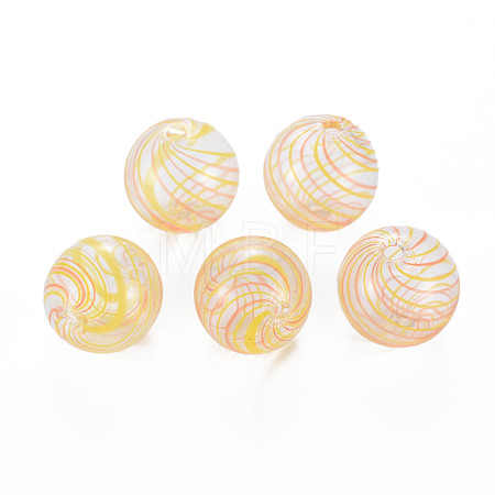 Transparent Handmade Blown Glass Globe Beads GLAA-T012-34A-1