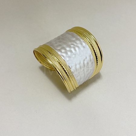 Iron Enamel Textured Wide Open Cuff Bangles for Women WGEDD9F-01-1