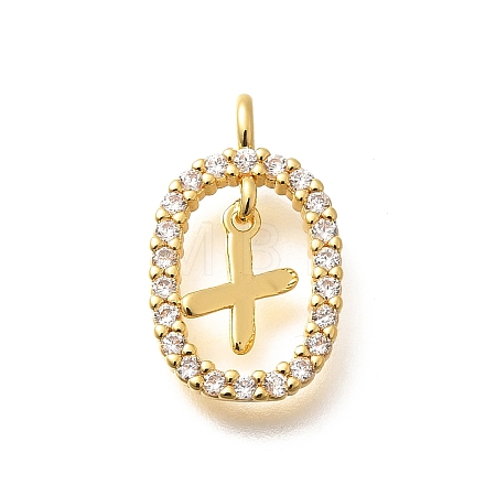 Brass Micro Pave Cubic Zirconia Pendants ZIRC-P123-01G-X01-1