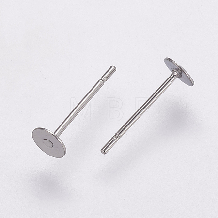 Non-Tarnish 304 Stainless Steel Stud Earring Settings X-STAS-K146-009-4mm-1