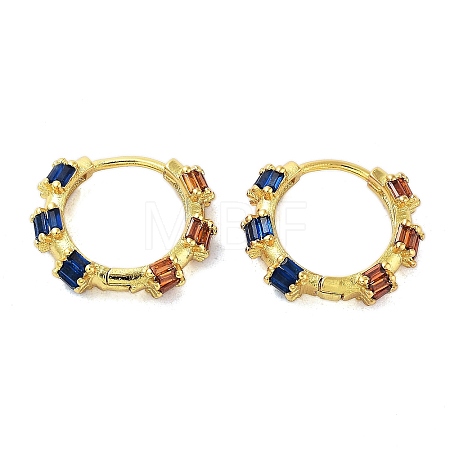 Rack Plating Brass Micro Pave Cubic Zirconia Hoop Earrings for Women EJEW-A038-06G-02-1