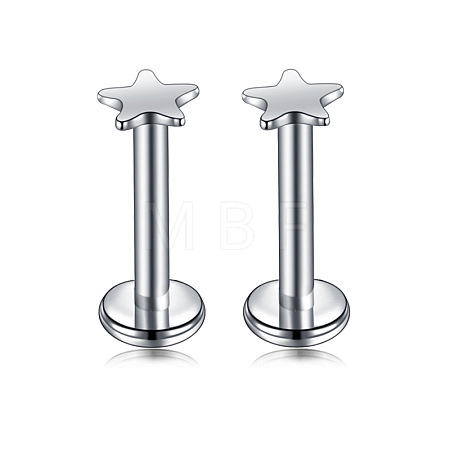 Star Stainless Steel Internally Threaded Labrets WG955BE-03-1