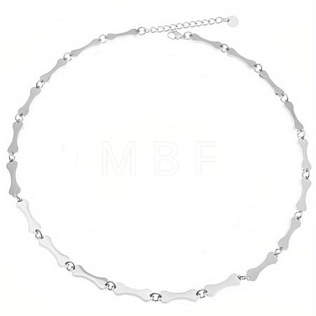304 Stainless Steel Dog Bone Link Chain Necklaces for Women WGFA9DF-02-1