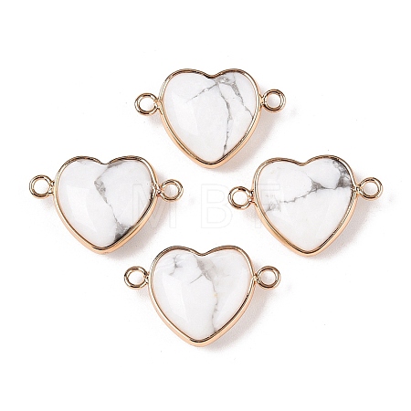 Natural Howlite Love Heart Pendants G-T138-205F-G-1