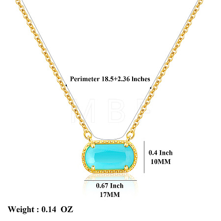 304 Stainless Steel Pave Cubic Zirconia Oval Birth Stone Pendant Necklaces for Women FS-WGC2097-04-1