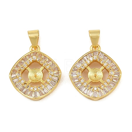 Brass Micro Pave Clear Cubic Zirconia Peg Bails Pin Pendants KK-CBA6A75-41G-1