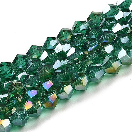 Transparent Electroplate Glass Beads Strands EGLA-A039-T3mm-B10-1