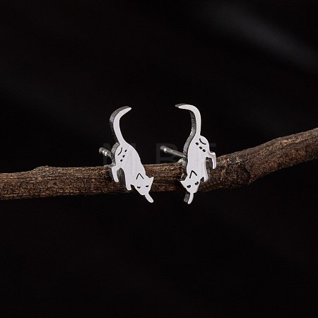 Stainless Steel Small Animal Stud Earrings for Women PW-WG5B49B-30-1