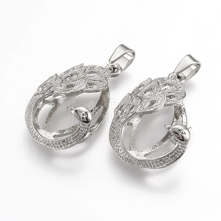 Alloy Pendants Cabochon Open Back Settings X-PALLOY-K099-01P-1