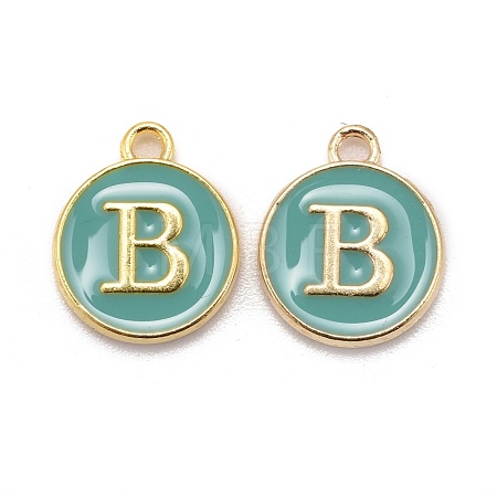 Golden Plated Alloy Enamel Charms ENAM-S118-05B-1