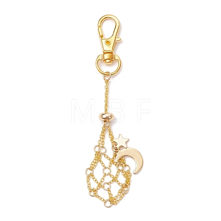 Moon Alloy Swivel Lobster Claw Clasps & Brass Cable Chains AJEW-JB01336-02-1