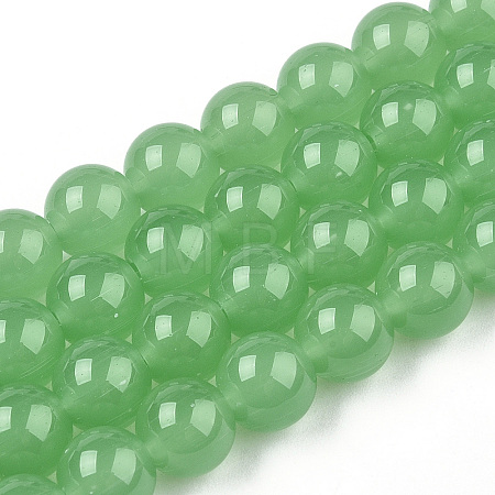 Imitation Jade Glass Beads Strands GLAA-T032-J8mm-02-1