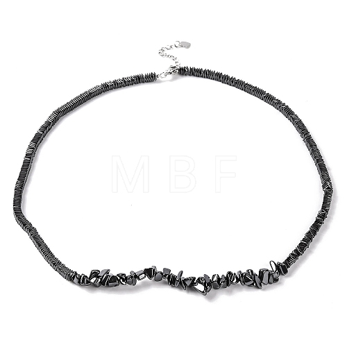 Chip Synthetic Non-magnetic Hematite Beaded Necklaces NJEW-Q341-02-1